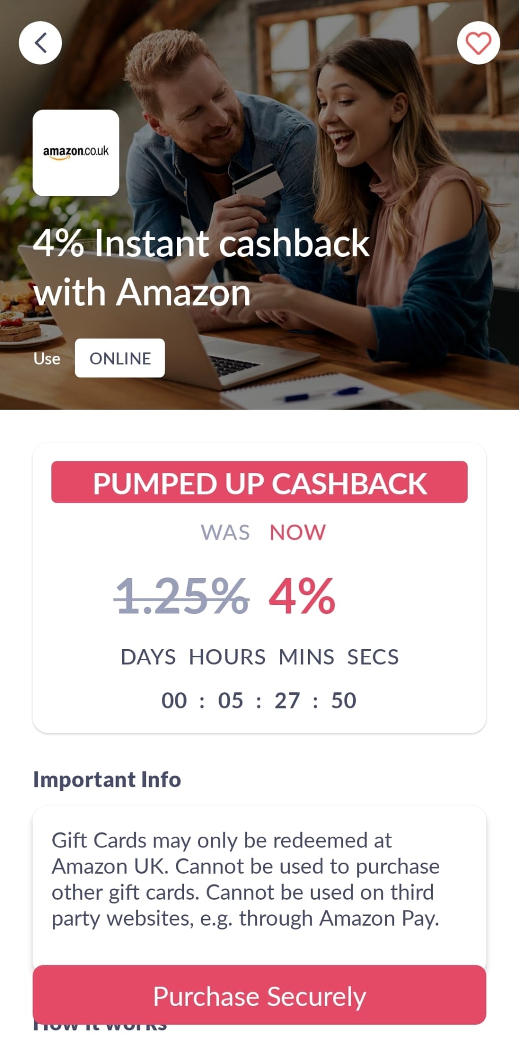 Amazon 4% 回贈